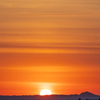 釧路湿原に沈む夕陽。