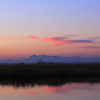 雌阿寒岳と夕焼け