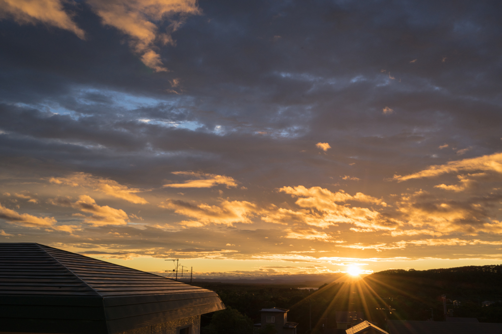 自宅からの夕陽。