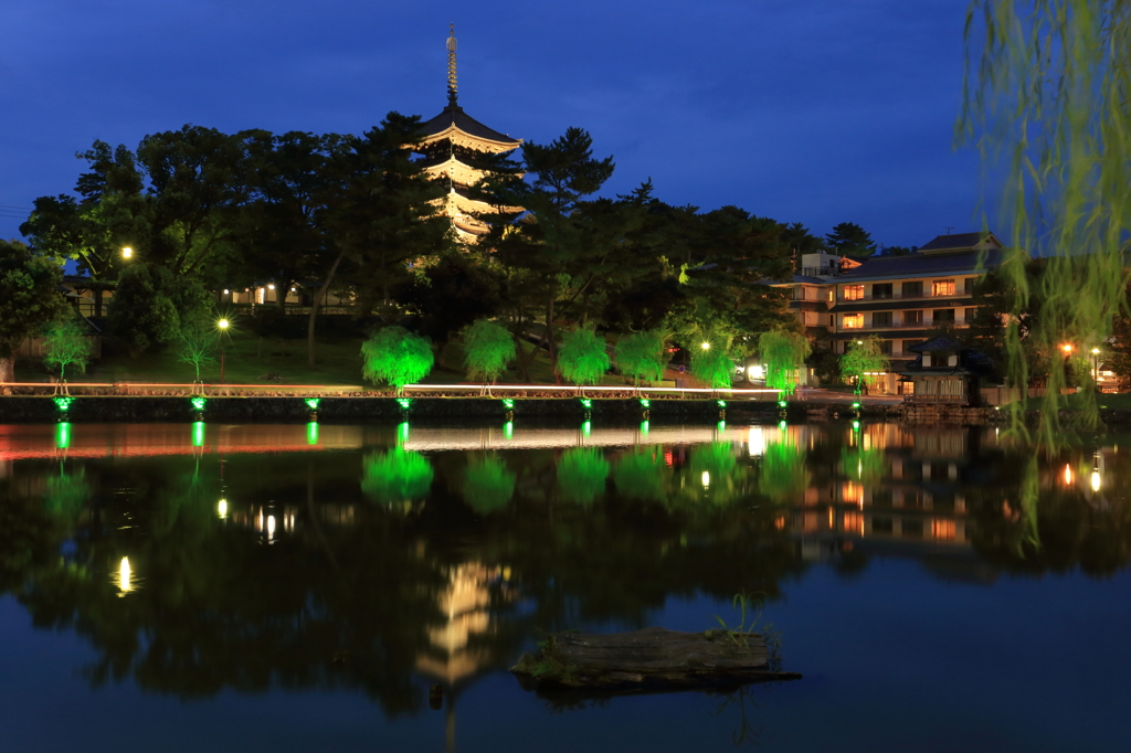 宵の五重塔＜興福寺＞