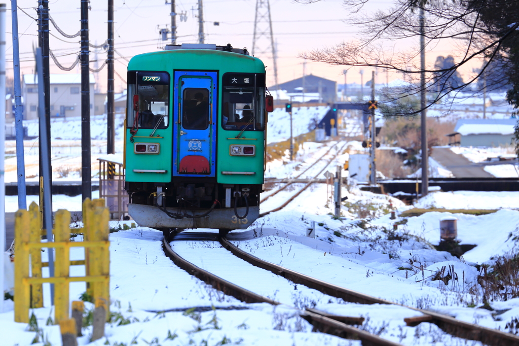 冬の樽見鉄道