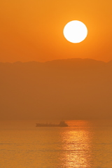 夕暮れ航行