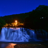 Late-night waterfall