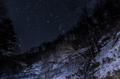 氷瀑と冬の星座