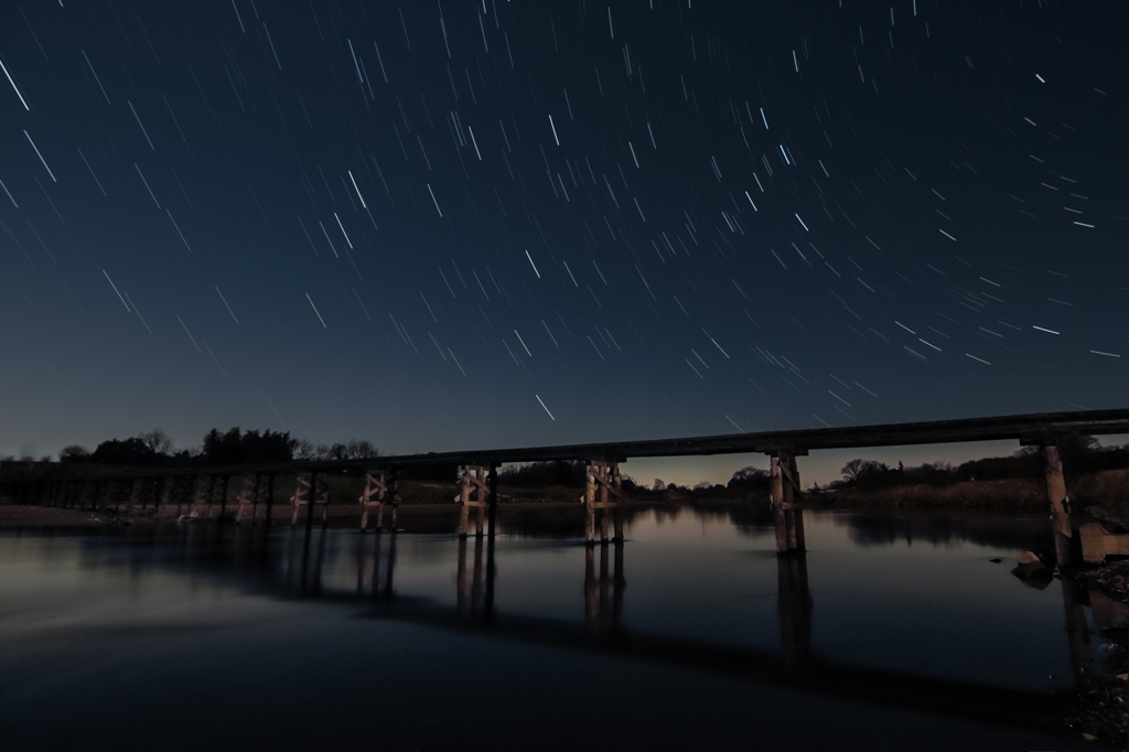 沈下橋と星空