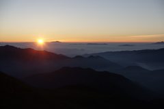 穂高岳 日の出　2015年夏