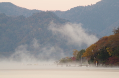 中禅寺湖朝靄　
