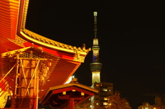 浅草寺からスカイツリー
