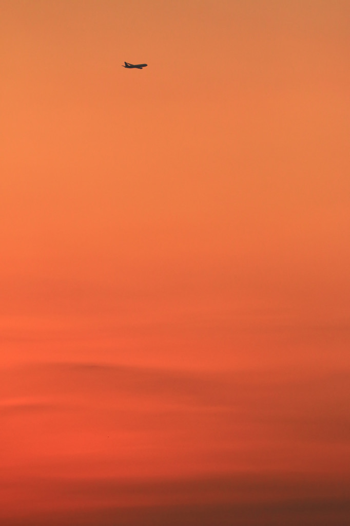 夕方の空港