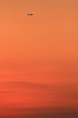 夕方の空港