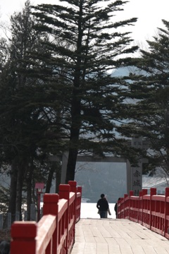 赤城山の大沼神社にて