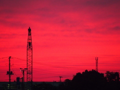 仕事場から観た夕景