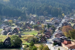 秋の白川郷～朝陽あたり