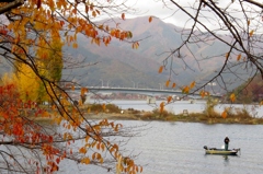 秋色の河口湖