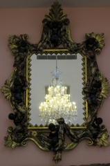 mirror  & chandelier