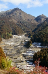 棚田冬~棚田雪景色赤を加え~ 棚田冬~棚田雪景色赤を加え~