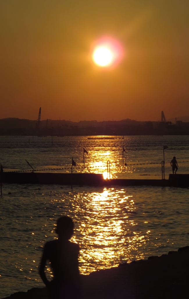 夏の落日～浜名湖の夕景