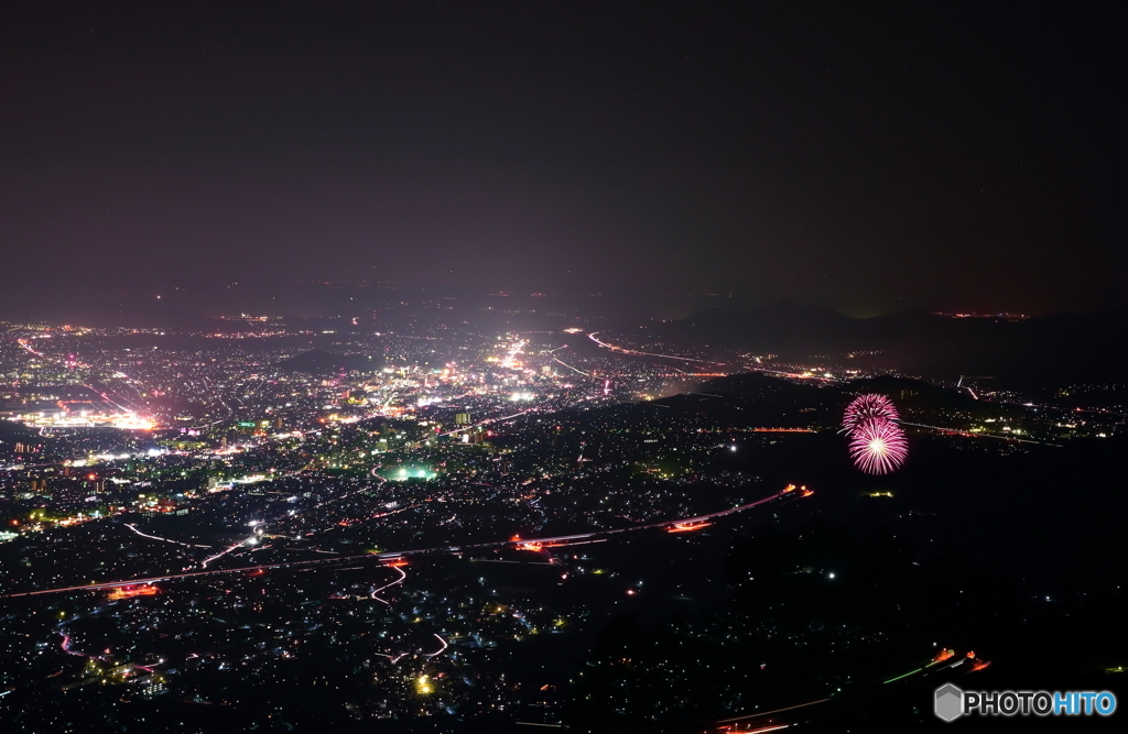 大平山より　花火ちっちゃｗｗ