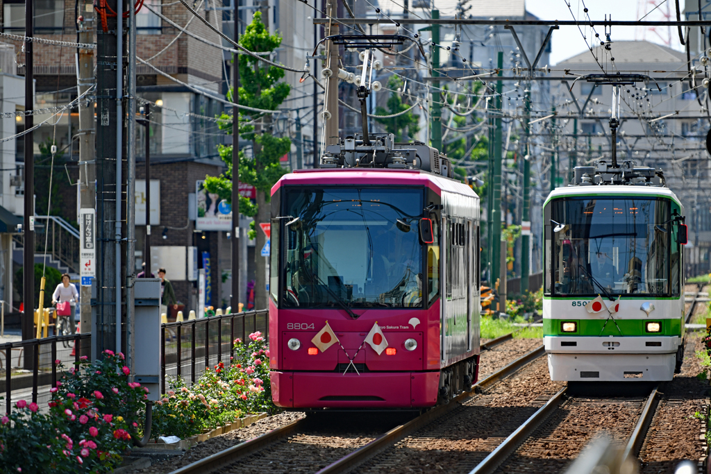 二台並んで