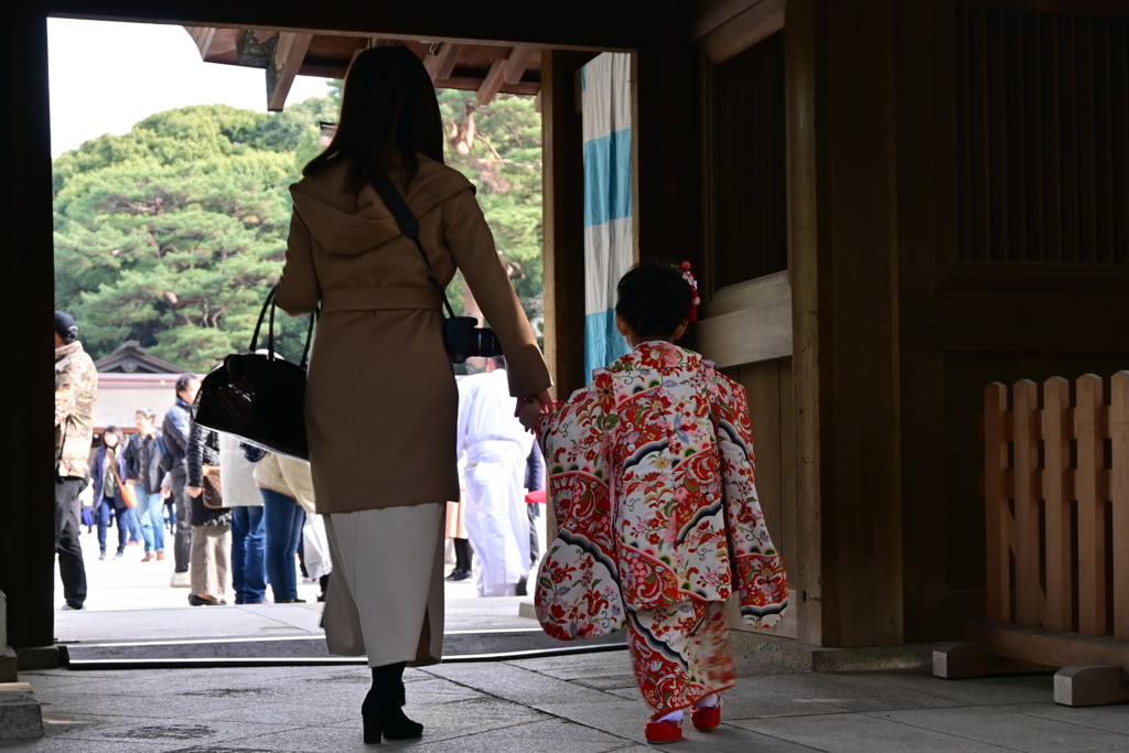 ママと一緒に初詣