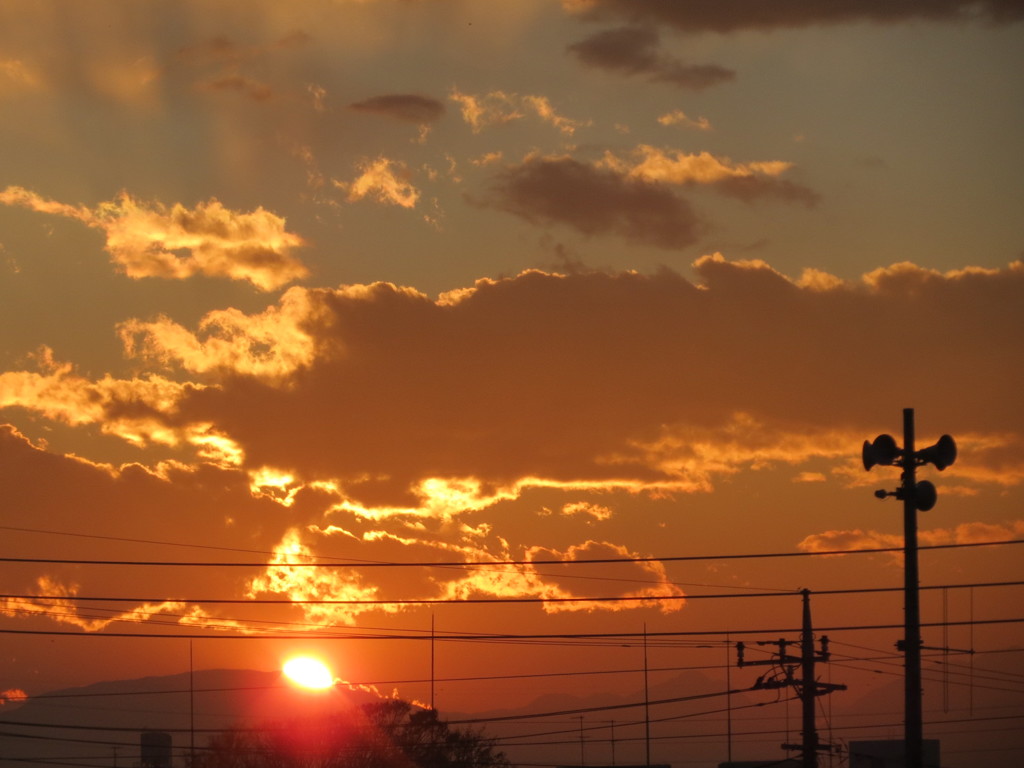 自宅から見える夕日４