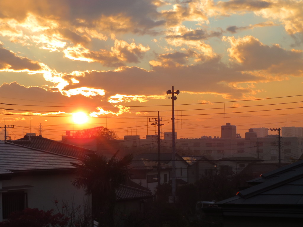 自宅から見える夕日３