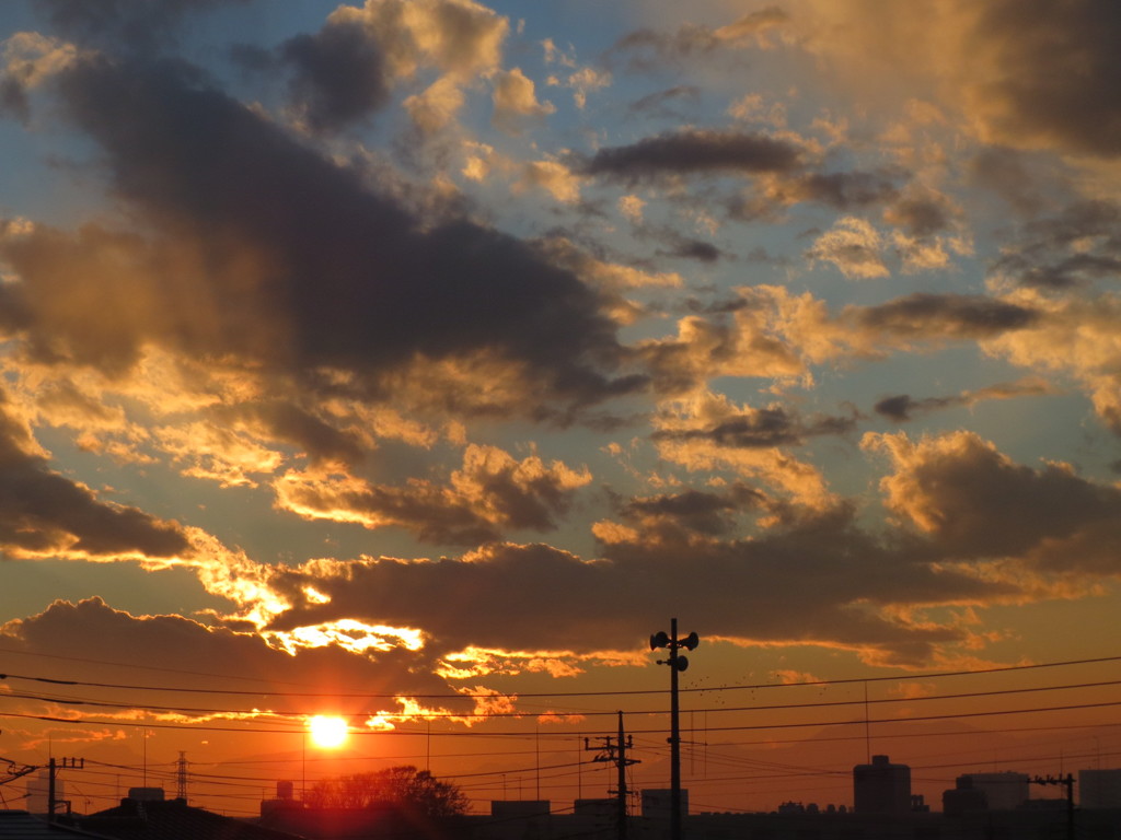 自宅から見える夕日２