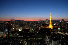 東京タワーと富士山