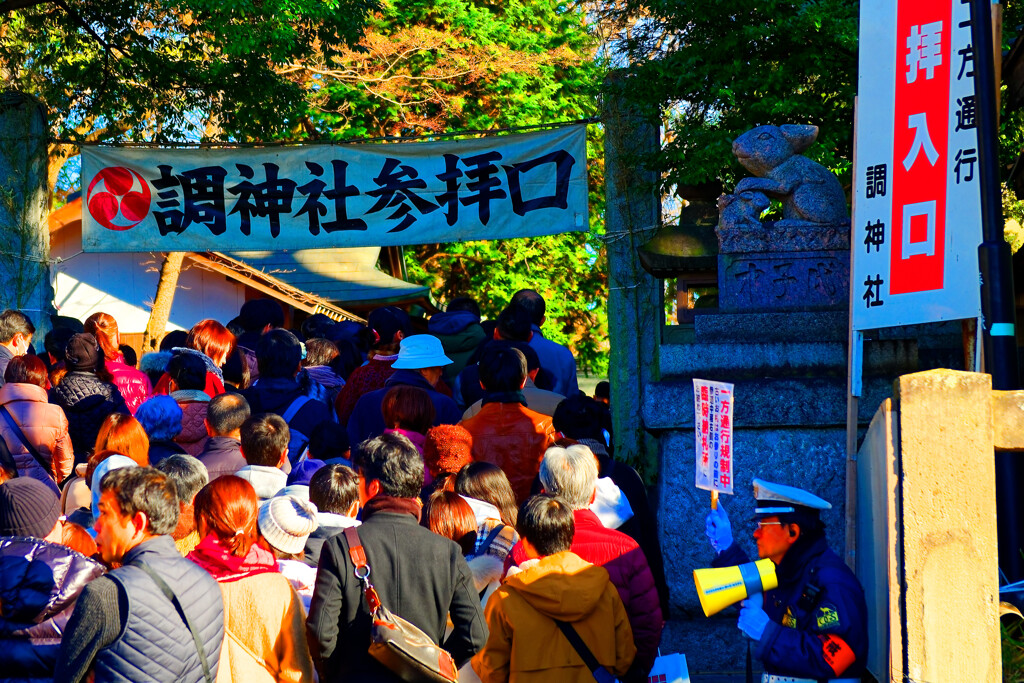 調神社初詣の行列　（さいたま市 浦和区）