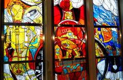 ステンドグラス　鉄道博物館（大宮）にて