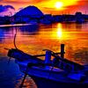 夕暮れ時の松本川②（山口県萩市）