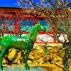 梅花と神馬像　（防府天満宮 梅まつり）