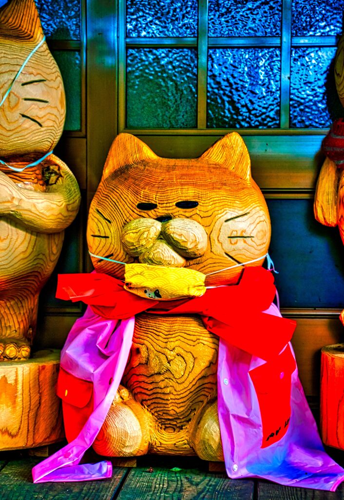 猫寺の個性的な猫置物⑨(萩市 雲林寺)