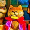 猫寺の個性的な猫置物⑨(萩市 雲林寺)