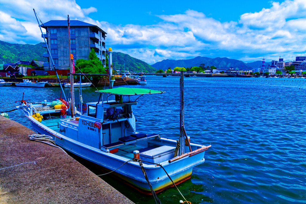 松本川と姥倉運河 合流地点　（山口県萩市）