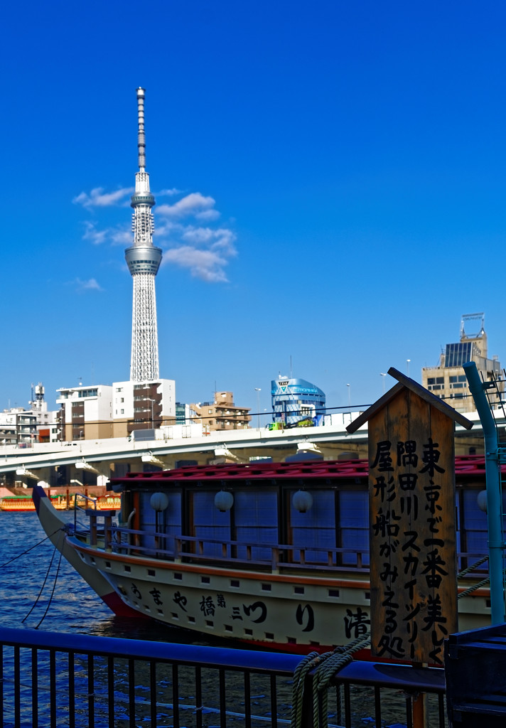 浅草ぶらり　厩橋の袂からスカイツりー
