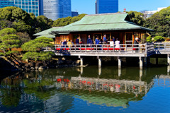 中島の御茶屋と水鏡　（浜離宮恩賜庭園）