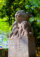 狛兎、狛犬ではありません　（調神社”つきじんじゃ”）