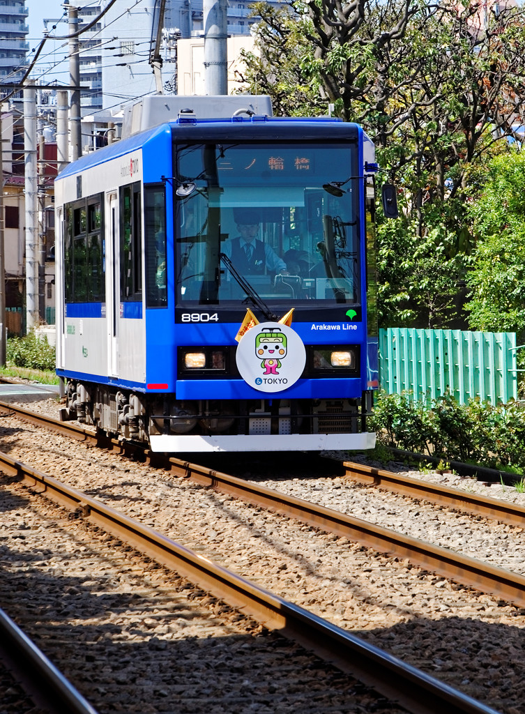 都電荒川線　荒川二丁目駅→荒川区役所前駅間にて