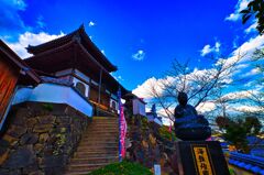 観音院と冬の空　(山口県 萩市)