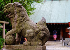 狛犬　佃島住吉神社にて