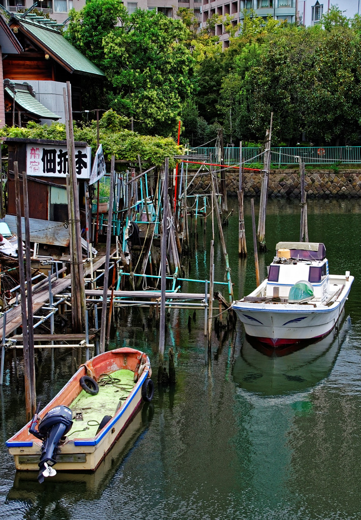 佃島の船溜り