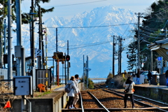 雨晴駅からの立山連峰