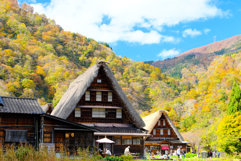 紅葉の山並み