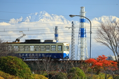 立山連峰頂き万葉線