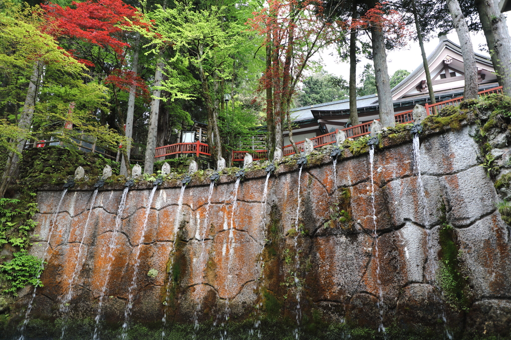 大岩山日石時新緑と水