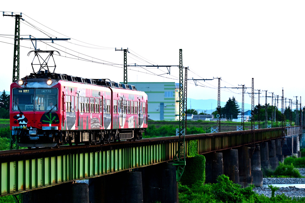 夕刻常願寺川鉄橋