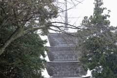風雪の五重塔