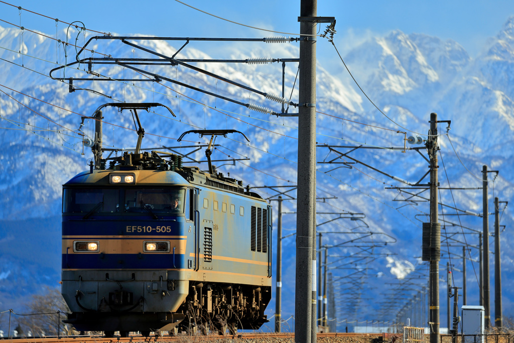 あいの風とやま鉄道と立山連峰