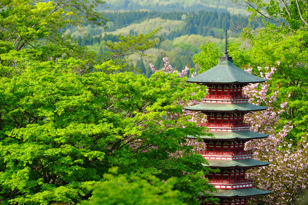 県境の五重塔